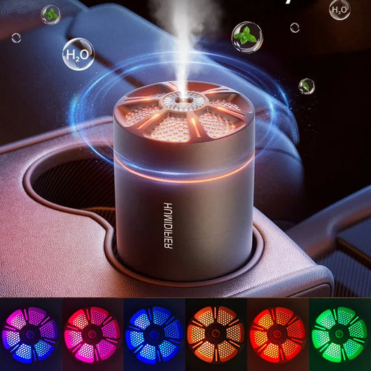 Mini Car Air Humidifier &amp; Aroma Diffuser – LED Light, Air Purifier &amp; Freshener for Vehicle Interior Aromatherapy