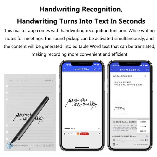 Smart Digital Notebook with Sync Pen – AI Voice, Drawing, Bluetooth Real-Time Cloud Transmission Writing Set