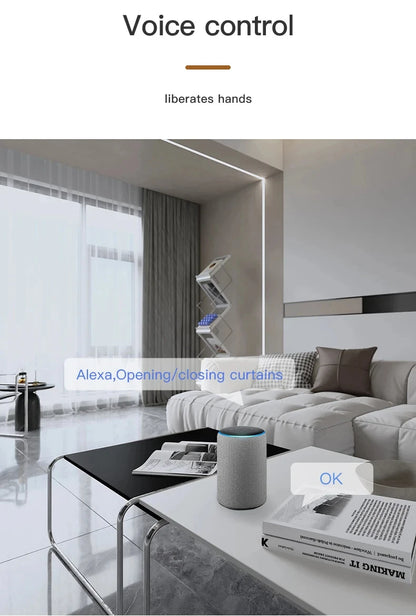 Smart WiFi/Bluetooth Curtain Opener – Automatic Electric Curtain Robot for Roman Rod & Track with Remote App Control