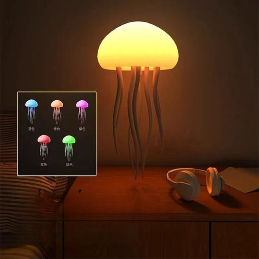 Creative Jellyfish Night Light with Voice & Motion Sensor – Hanging Ambient Lamp for Bedroom Decor & Gifts