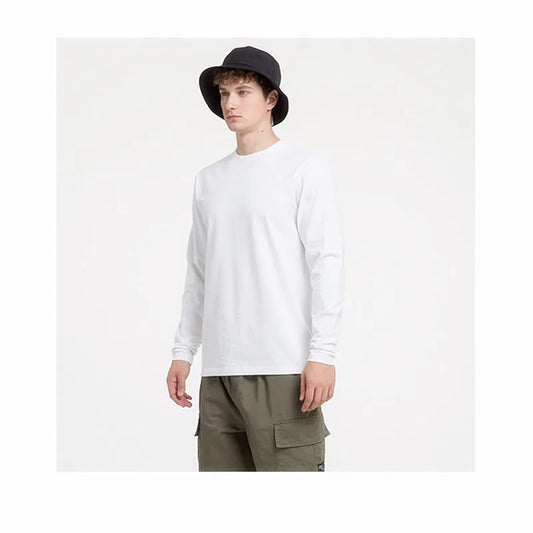 MRMT 2025 Men's 100% Cotton Long Sleeve T-Shirt – Solid Color Crew Neck Casual Top