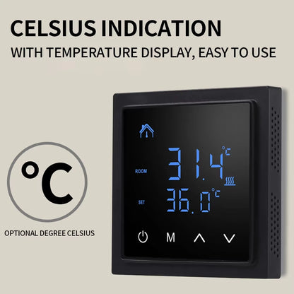 Smart LCD Touchscreen Thermostat 16A Temperature Controller for Electric Floor Heating Systems