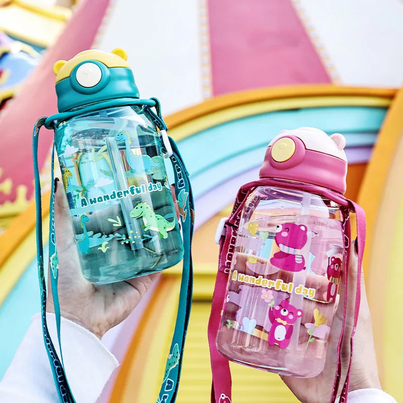 Children’s Sippy Cup with Straw and Handle – Portable Water Bottle for Kids