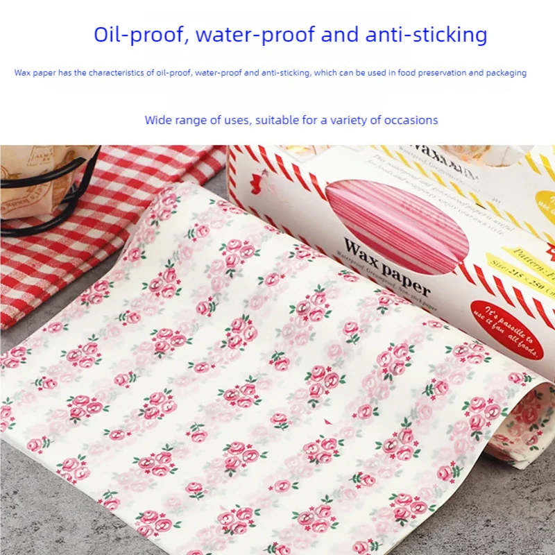 50 Pieces Food-Grade Wax Grease Paper Wrappers – Ideal for Wrapping Bread, Sandwiches, Burgers, Fries, and Baking