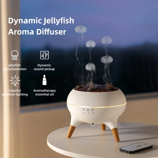 Creative Jellyfish-Shaped Ultrasonic Aroma Humidifier with Remote Control – Essential Oil Diffuser & Mist Maker