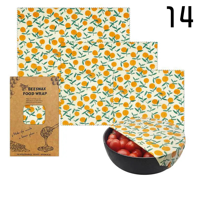 Eco-Friendly Reusable Beeswax Food Wrap – Natural Organic Food Storage Paper for Fresh Keeping