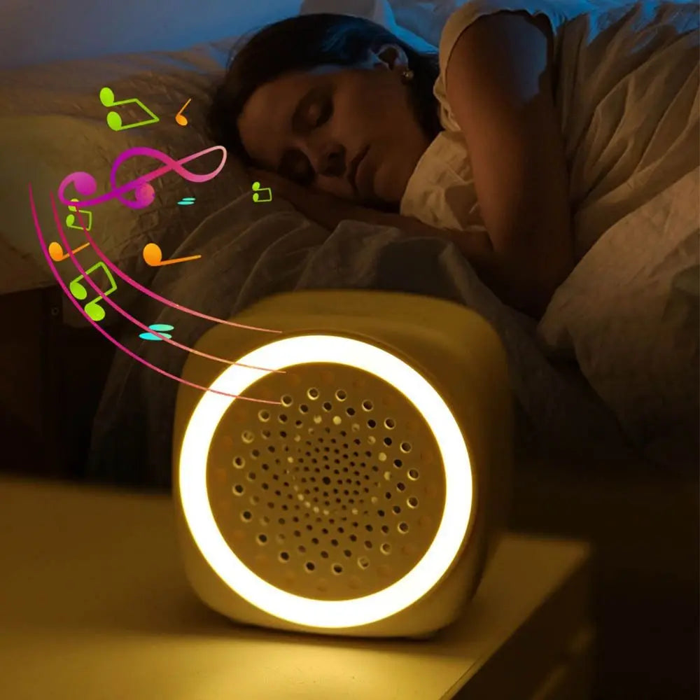 RGB Light Baby White Noise Machine with Timer, Sleep Sound Player, Night Light, USB Rechargeable - White
