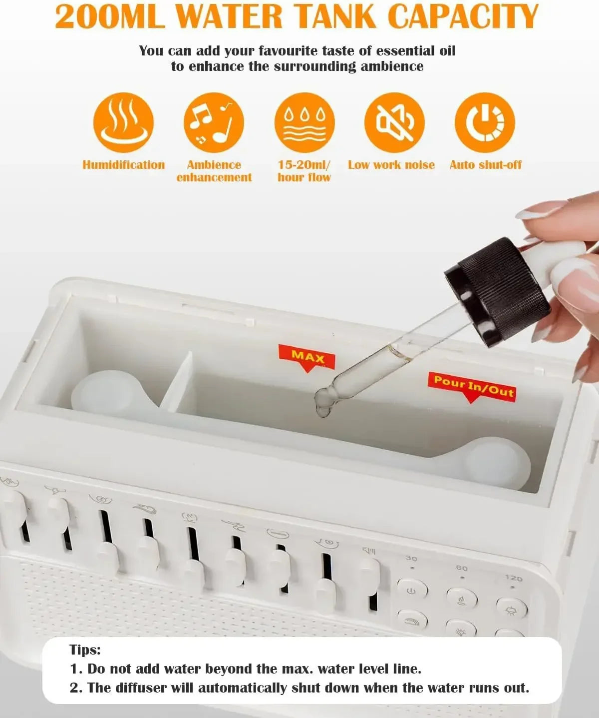 White Noise Sound Machine &amp; Essential Oil Diffuser with Bluetooth Speaker and Night Light – Ideal for Sleep, Relaxation, and Meditation