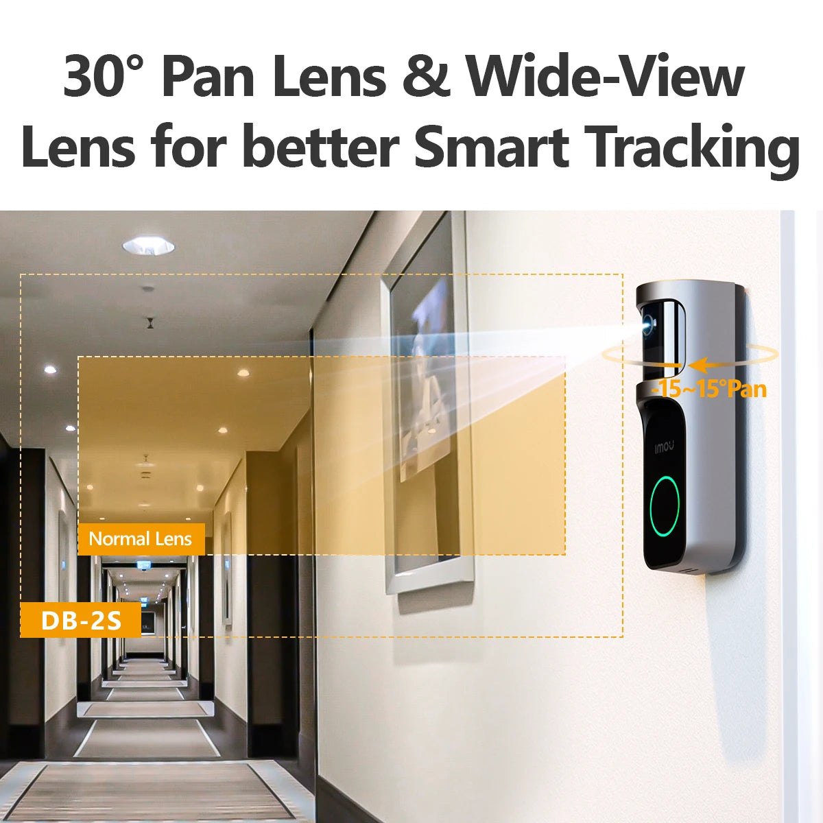 IMOU Video Doorbell 2S with Chime, Rechargeable 5000mAh Battery, Human Motion Detection, Two-Way Audio, Waterproof, Fully Wireless