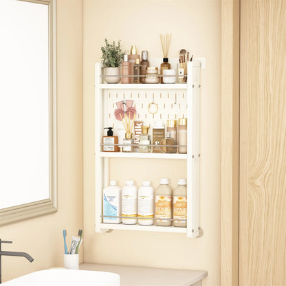 Wall-Mounted Bathroom Corner Shelf – Perforated Organizer Rack for Shampoo, Toothbrush, and Toiletries