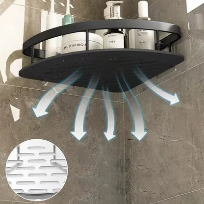 No-Drill Wall-Mounted Bathroom Shelf – Corner Shower Organizer for Shampoo, Toiletries, and Bathroom Essentials