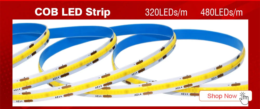 5M Flexible 2835 LED Strip Light, 240 LEDs/m, DC12V/24V – High Brightness, Cuttable Tape Light in Red, Green, Blue