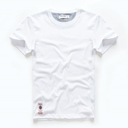 Men’s Classic Solid Color Cotton T-Shirt – Summer 2023 Collection | Casual O-Neck Basic Tee – High-Quality White &amp; Black Short Sleeve Top