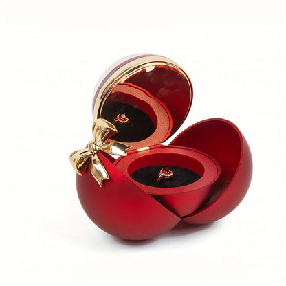 Romantic Rose-Shaped Velvet Jewelry Gift Box – Round Ring & Necklace Packaging for Valentine's Day, Christmas, or Proposals