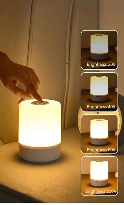 Dimmable Bedside LED Night Light Rechargeable Desktop Lamp for Bedroom Reading and Decoration