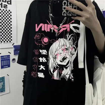 Women's Gothic Harajuku Loose T-Shirt – Aesthetic Dark Grunge Y2K Streetwear Top