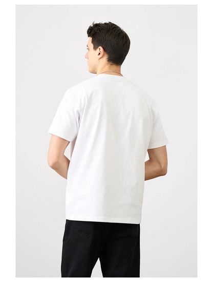 SIMWOOD 2025 Men’s Oversized 100% Cotton T-Shirt – Breathable &amp; Comfortable Spring/Summer Top, 310gsm