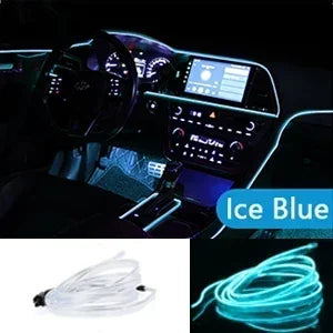 1/3/5M Flexible EL Wire Neon LED Strip for Car Interior Decoration – USB Powered DIY Ambient &amp; Party Lighting