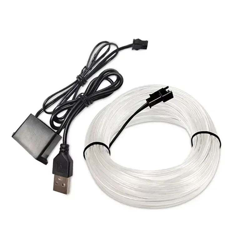 1M/3M/5M Flexible EL Neon Strip Light for Car Interior Decoration USB-Powered Ambient and Party LED Lighting for DIY Auto Styling &nbsp;