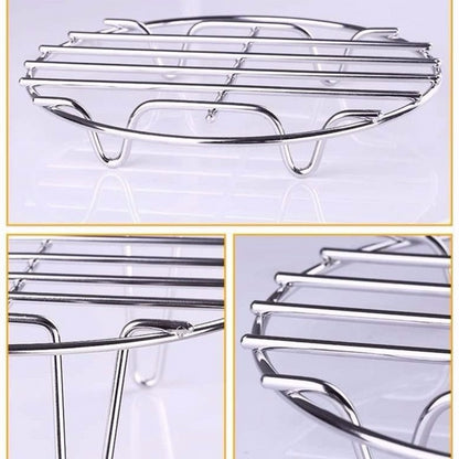 Stainless Steel Air Fryer Accessories – Steam &amp; Pot Rack, Corrosion-Resistant, Safe Kitchen Tool