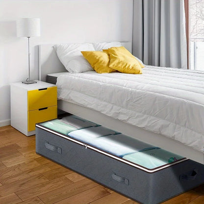 Large Foldable Underbed Storage Bag with Durable Handles – Fabric Organizer for Bedding, Linens &amp; Seasonal Items, Space-Saving Solution &nbsp;