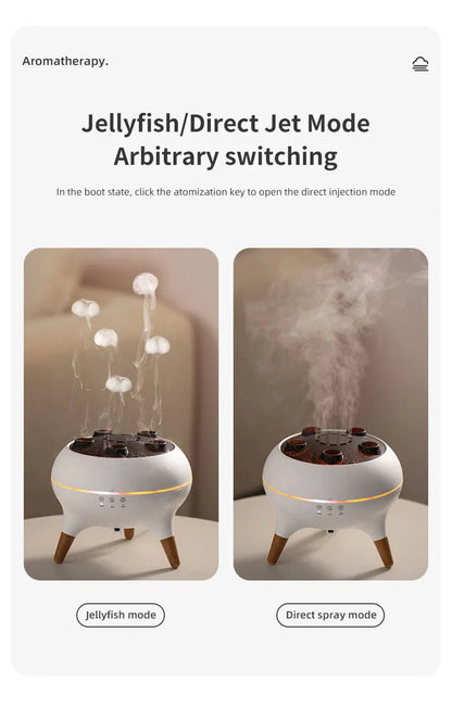 Creative Jellyfish-Shaped Ultrasonic Aroma Humidifier with Remote Control – Essential Oil Diffuser & Mist Maker