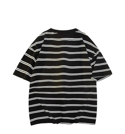 Men’s Striped Cotton T-Shirt – Casual Summer Fashion Tee, Oversized Fit, Available Up to 5XL, Funny and Stylish Design &nbsp;