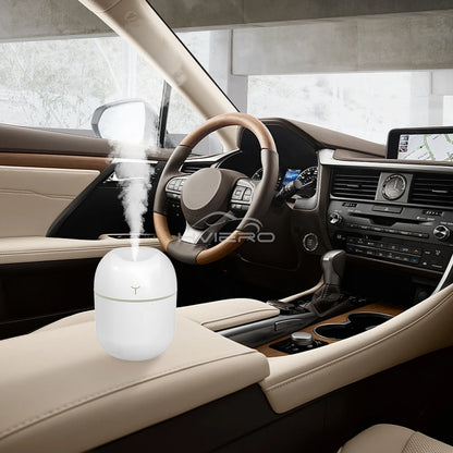 Mini USB Ultrasonic Air Humidifier – 220ML Portable Aromatherapy Diffuser &amp; Mist Maker for Car and Home with Anion Purification