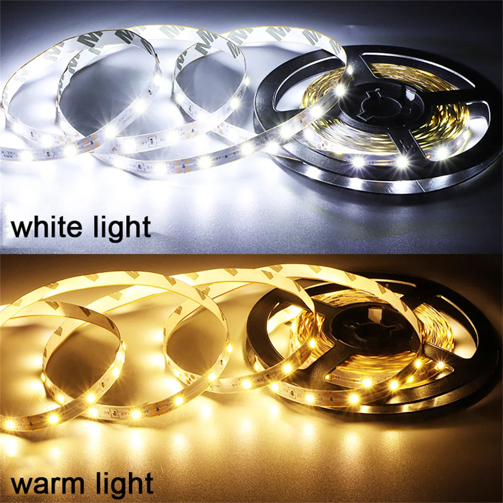 DC 5V USB Flexible LED Strip Lights 2835 Tape Ribbon for Home and Room Decoration, 1-5m Warm White LED Backlight for TV &nbsp;