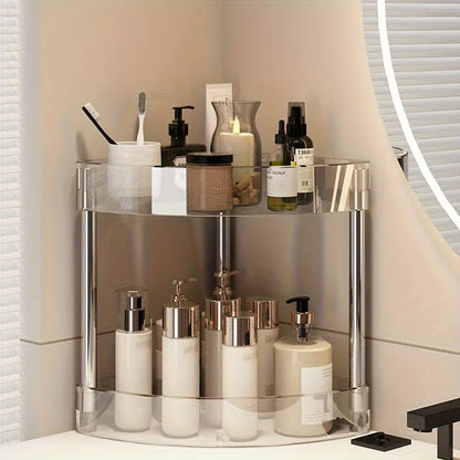 Large Capacity Acrylic Shelf Trolley – Bathroom & Kitchen Corner Storage Cart Organizer for Cosmetics and Home Essentials