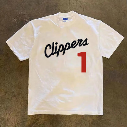 Men’s Cotton Basketball Culture Tee – Trendy Short Sleeve Shirt for American Fans