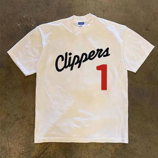Men’s Cotton Basketball Culture Tee – Trendy Short Sleeve Shirt for American Fans