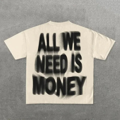 Y2K Harajuku Gothic Oversized Graphic Tee – Unisex Hip Hop Round Neck Cotton Short Sleeve Shirt