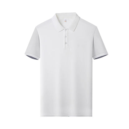Men's Plain Short-Sleeve Polo Shirt – Summer Casual & Business Wear, Lightweight and Comfortable