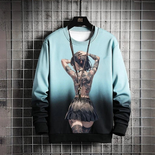 3D Printed Anime Character Long Sleeve T-Shirts for Men – Autumn Oversized O-Neck Sportswear Pullover