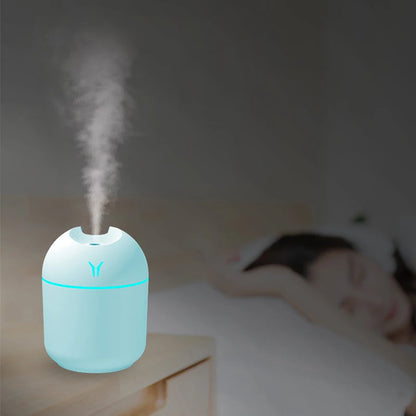 250ML USB Ultrasonic Air Humidifier &amp; Essential Oil Diffuser – Quiet Mist Maker with LED Mood Light for Home &amp; Car Use