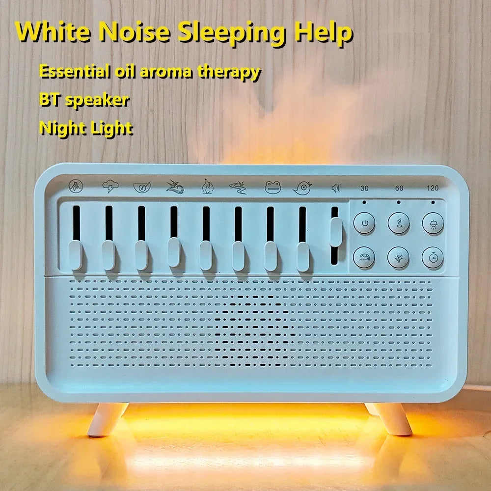 White Noise Sound Machine &amp; Essential Oil Diffuser with Bluetooth Speaker and Night Light – Ideal for Sleep, Relaxation, and Meditation
