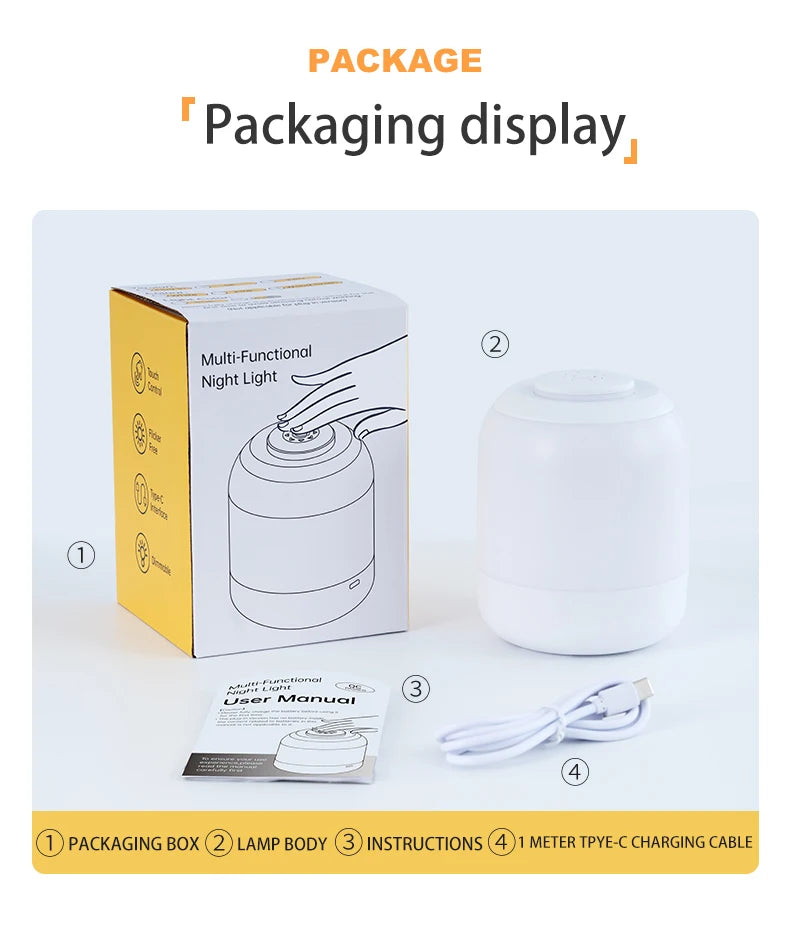 Portable USB LED Touch Sensor Night Lamp – Table and Bedside Lamp for Bedroom, Kids, and Gifts &nbsp;