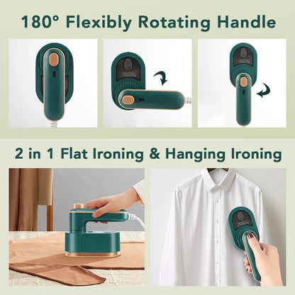 Compact Foldable Handheld Garment Steamer & Iron – Portable Steam & Dry Iron for Clothes, Ideal for Home and Travel