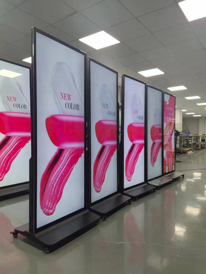 43"/55"/65"/75" Floor-Mounted 4K Ultra HD Vertical Touchscreen Advertising Display with WiFi and CMS Software – Indoor LCD Digital Signage Totem