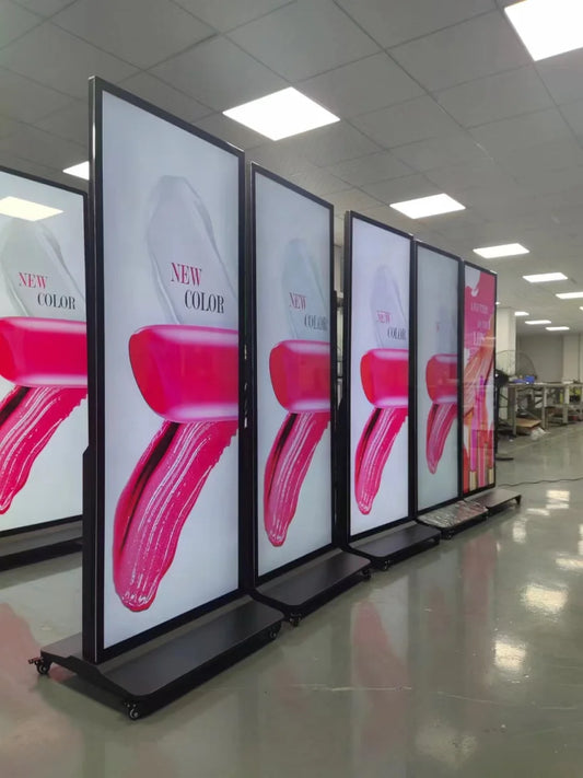 43"/55"/65"/75" Floor-Mounted 4K Ultra HD Vertical Touchscreen Advertising Display with WiFi and CMS Software – Indoor LCD Digital Signage Totem