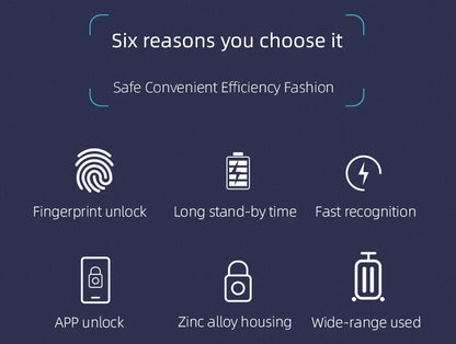 Smart Bluetooth Fingerprint Padlock with Remote Unlock via Tuya App and Extended Battery Life