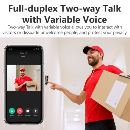 IMOU Video Doorbell 2S with Chime, Rechargeable 5000mAh Battery, Human Motion Detection, Two-Way Audio, Waterproof, Fully Wireless
