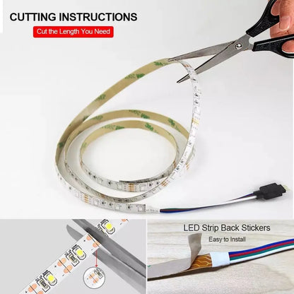 5V USB-Powered SMD2835 LED Strip Light – Flexible Warm White Tape Lighting (60 LEDs/m) for TV Backlight, Bedroom &amp; Home Decor (0.5m to 5m)