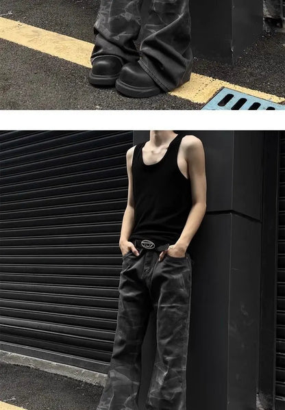 Unisex Retro Straight-Leg Jeans – High Street Loose Fit for Men & Women | Hip-Hop Autumn Streetwear