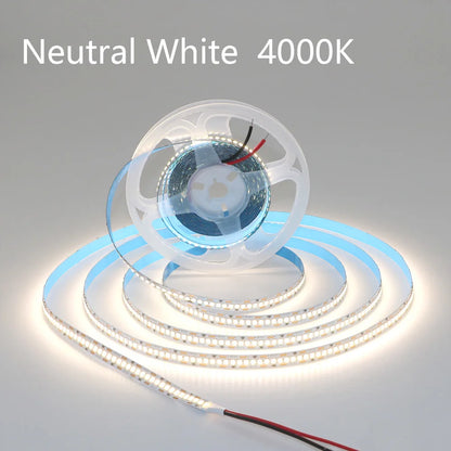 5M Flexible 2835 LED Strip Light, 240 LEDs/m, DC12V/24V – High Brightness, Cuttable Tape Light in Red, Green, Blue