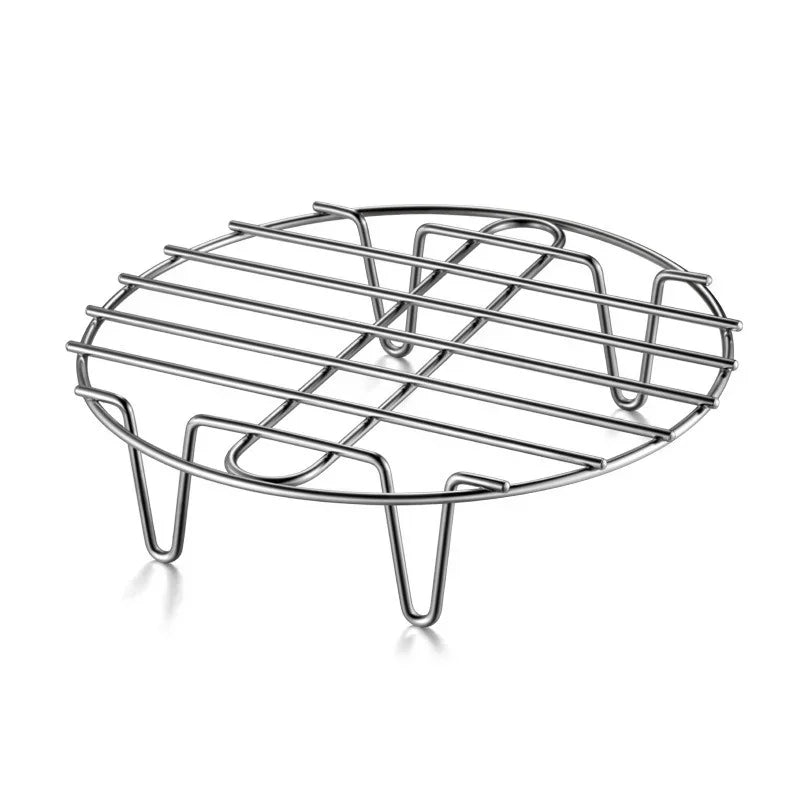 Stainless Steel Air Fryer Accessories – Steam &amp; Pot Rack, Corrosion-Resistant, Safe Kitchen Tool