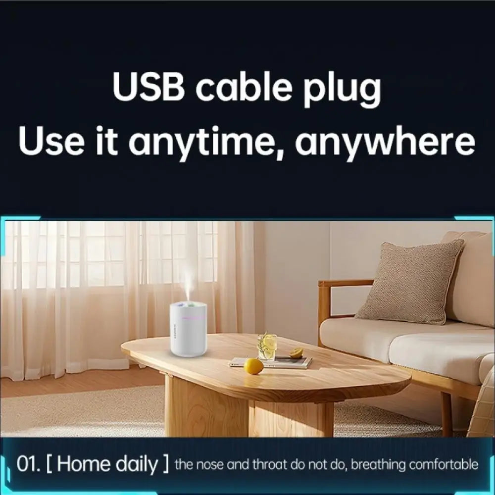 Mini Car Air Humidifier &amp; Aroma Diffuser – LED Light, Air Purifier &amp; Freshener for Vehicle Interior Aromatherapy