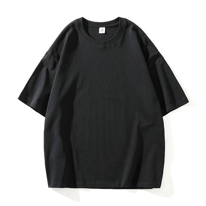 Men’s Oversized Hip-Hop T-Shirt – Summer Solid Color Streetwear Cotton Tee, Casual Short Sleeve Fashion Top