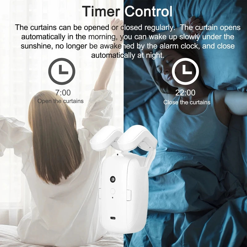 Smart WiFi/Bluetooth Curtain Opener – Automatic Electric Curtain Robot for Roman Rod & Track with Remote App Control